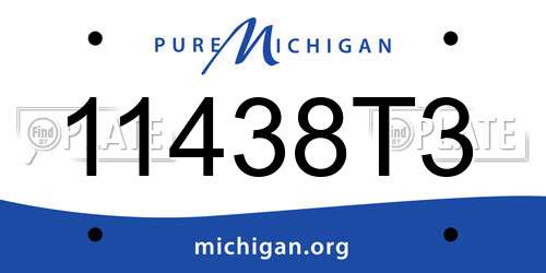 11438T3 Michigan License Plate