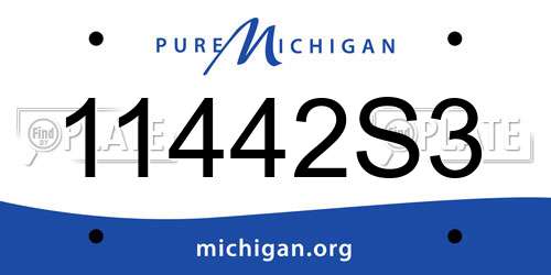 11442S3 Michigan License Plate