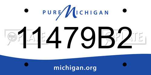 11479B2 Michigan License Plate