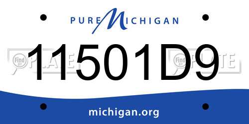 11501D9 Michigan License Plate