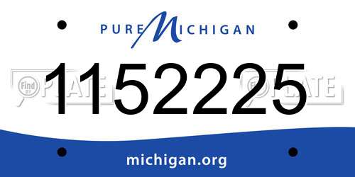 1152225 Michigan License Plate