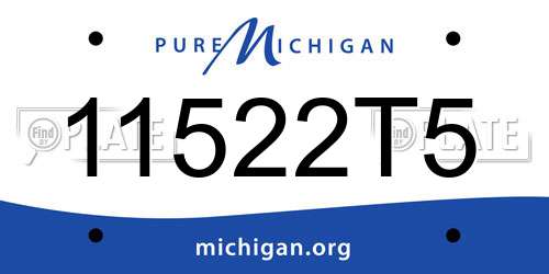 11522T5 Michigan License Plate