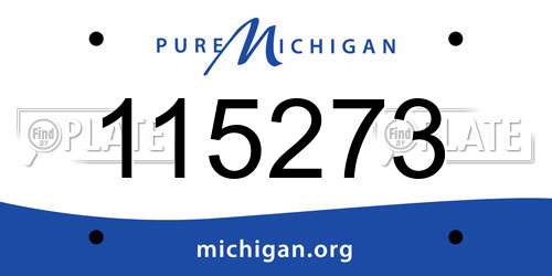 115273 Michigan License Plate