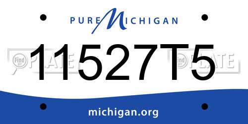 11527T5 Michigan License Plate