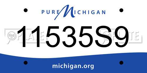 11535S9 Michigan License Plate