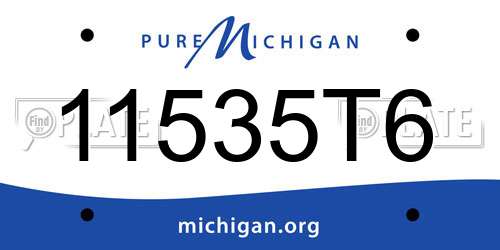 11535T6 Michigan License Plate