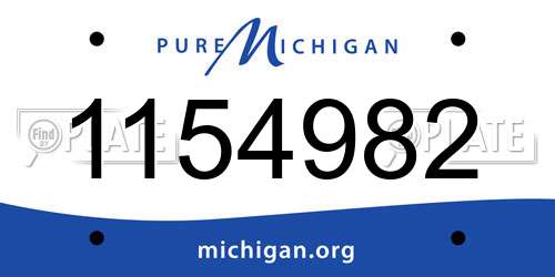 1154982 Michigan License Plate