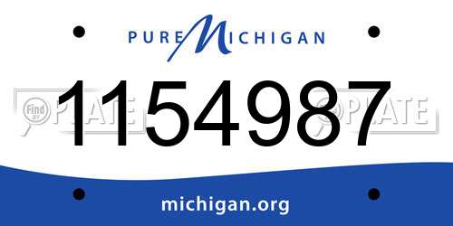 1154987 Michigan License Plate