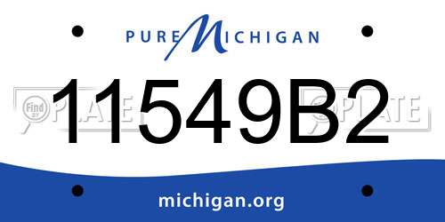 11549B2 Michigan License Plate