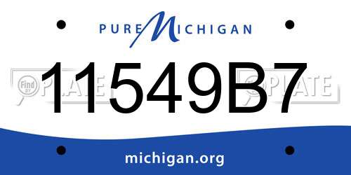 11549B7 Michigan License Plate