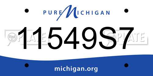 11549S7 Michigan License Plate