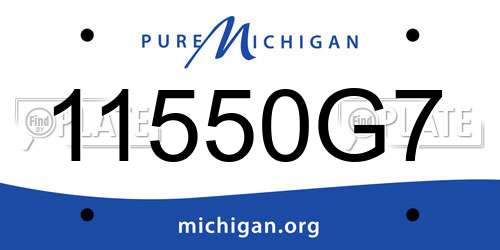 11550G7 Michigan License Plate