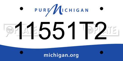 11551T2 Michigan License Plate