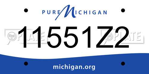 11551Z2 Michigan License Plate