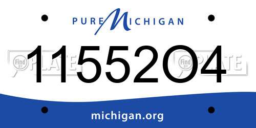 11552O4 Michigan License Plate