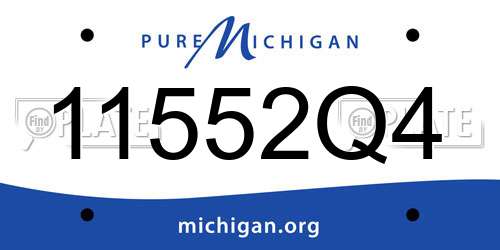 11552Q4 Michigan License Plate