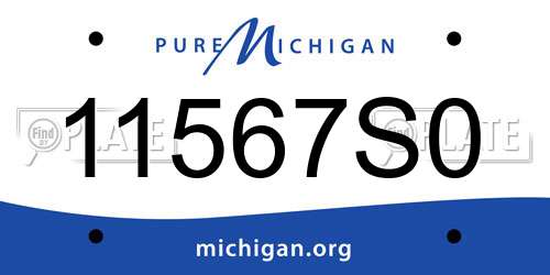 11567S0 Michigan License Plate