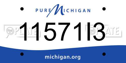 11571I3 Michigan License Plate