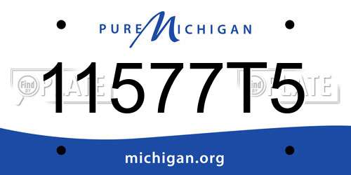 11577T5 Michigan License Plate
