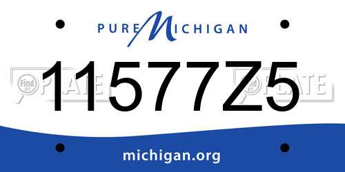 11577Z5 Michigan License Plate