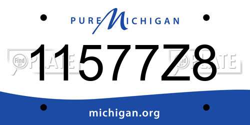 11577Z8 Michigan License Plate