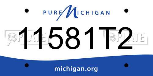 11581T2 Michigan License Plate