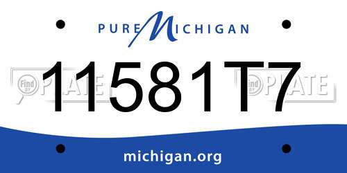 11581T7 Michigan License Plate