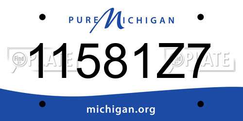 11581Z7 Michigan License Plate