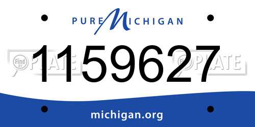 1159627 Michigan License Plate