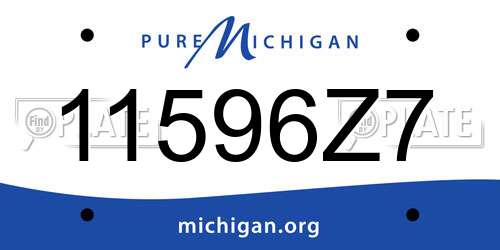 11596Z7 Michigan License Plate