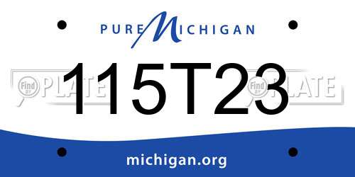 115T23 Michigan License Plate