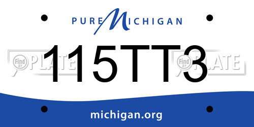 115TT3 Michigan License Plate