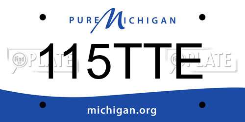 115TTE Michigan License Plate
