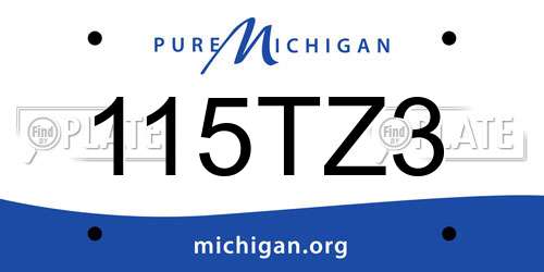 115TZ3 Michigan License Plate