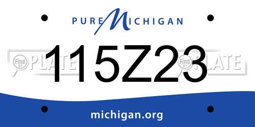 115Z23 Michigan License Plate