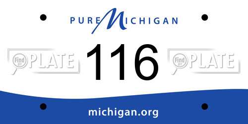 116 Michigan License Plate