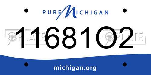 11681O2 Michigan License Plate