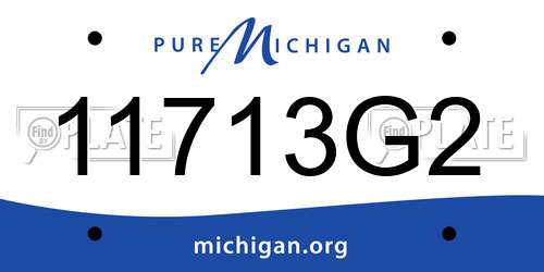 11713G2 Michigan License Plate