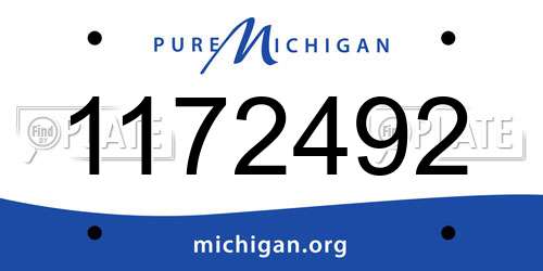 1172492 Michigan License Plate