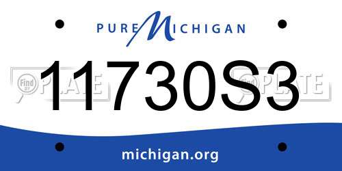 11730S3 Michigan License Plate