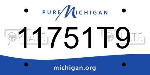 11751T9 Michigan License Plate