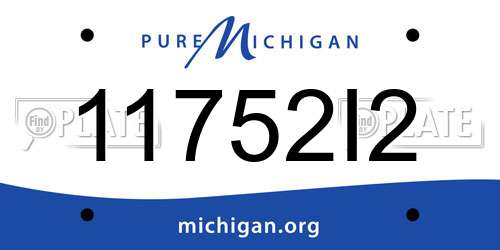 11752I2 Michigan License Plate