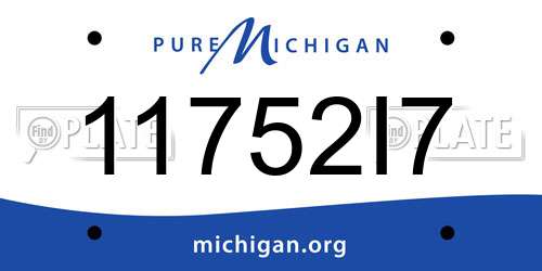 11752I7 Michigan License Plate