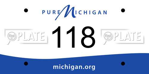 118 Michigan License Plate