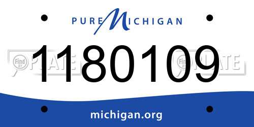 1180109 Michigan License Plate