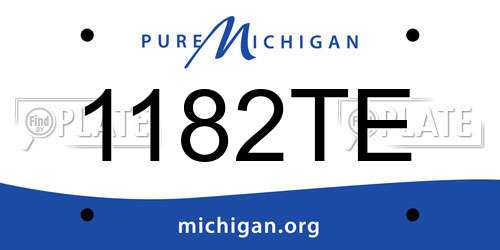 1182TE Michigan License Plate