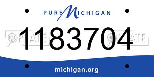 1183704 Michigan License Plate