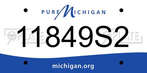 11849S2 Michigan License Plate