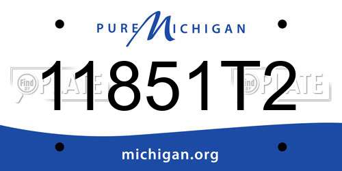 11851T2 Michigan License Plate