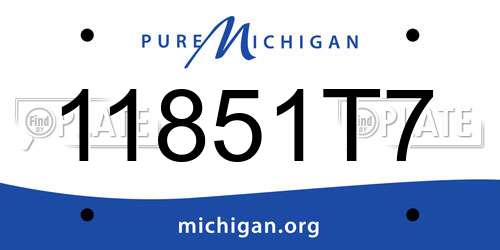 11851T7 Michigan License Plate
